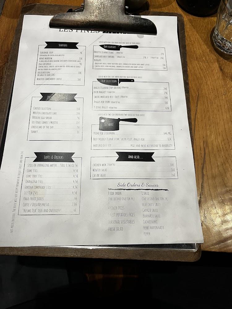 Les Fines Lames - Menu Image 1
